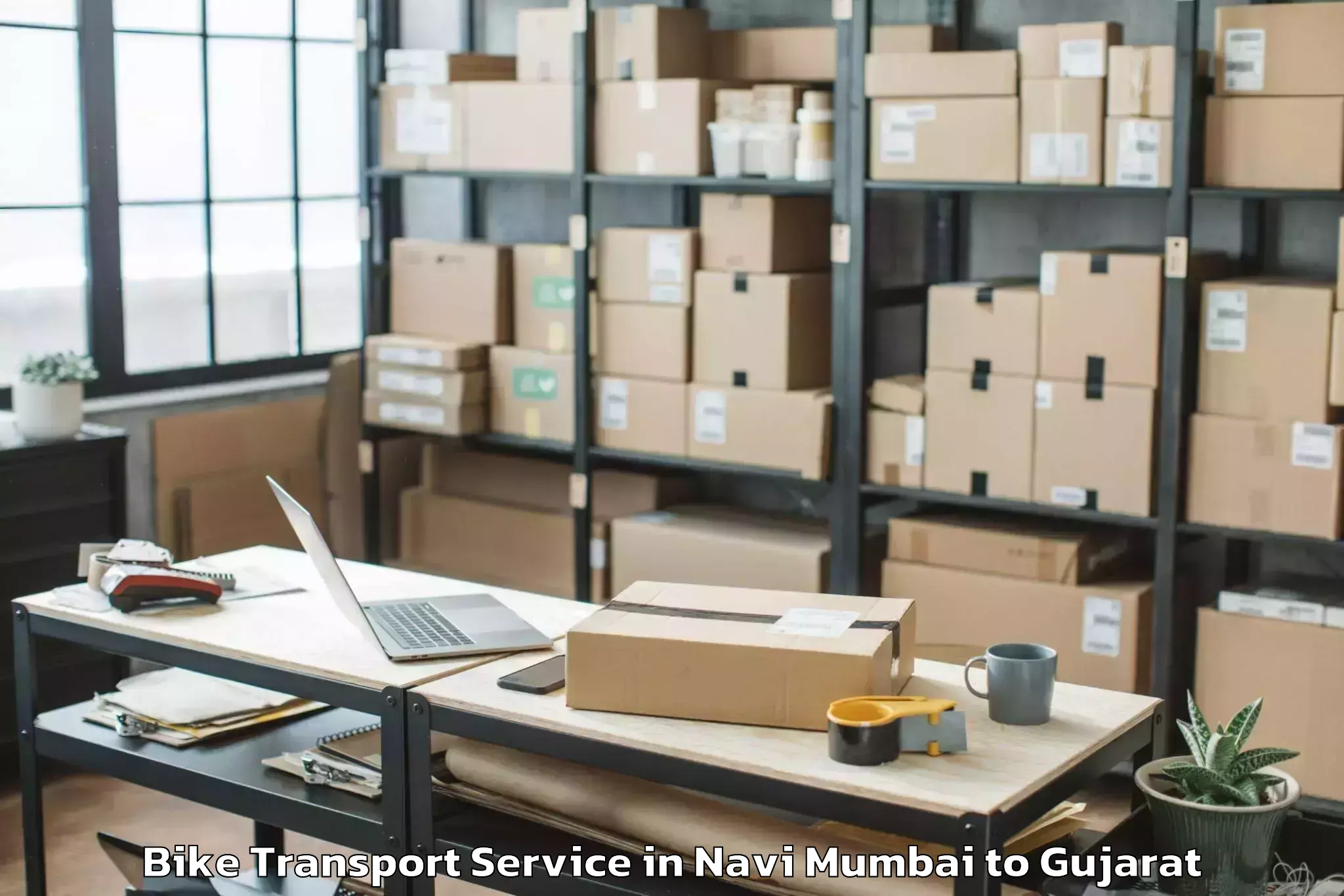 Quality Navi Mumbai to Dhrangadhra Bike Transport